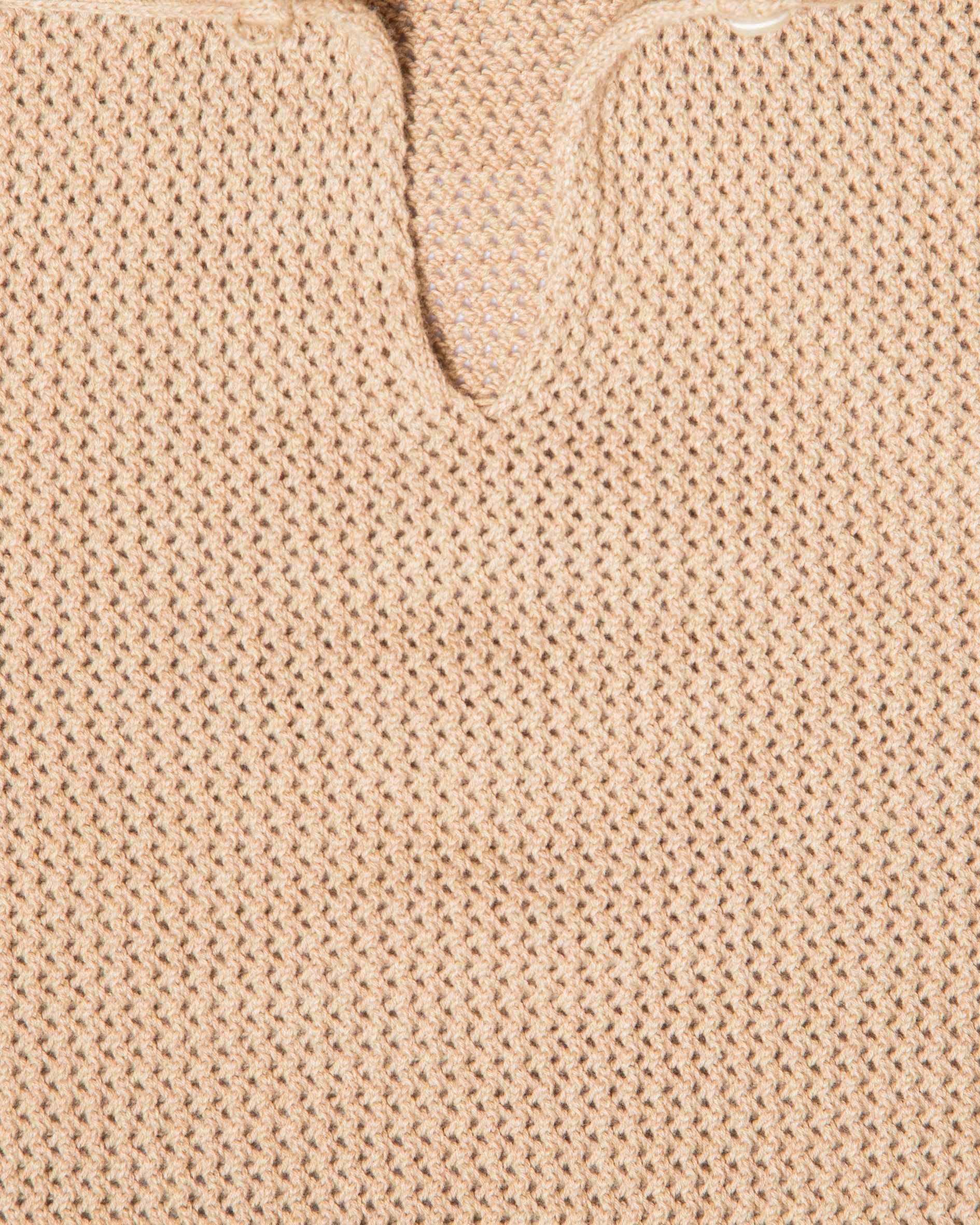 NR Napoli - Vesuvio Knitted Polo (1 Button) Beige - Image 2